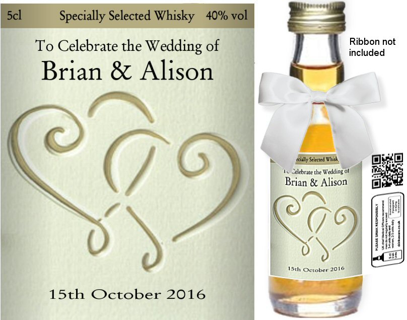 Personalised Alcohol Miniatures | Wedding Favour Label 25A - Click Image to Close